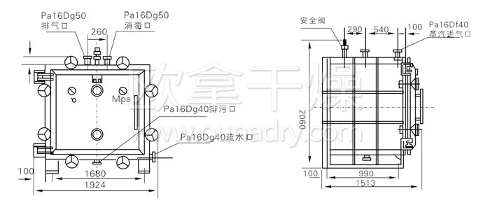 方形靜態(tài)真空干燥機結(jié)構(gòu)示意圖 方形靜態(tài)真空干燥機結(jié)構(gòu)示意圖